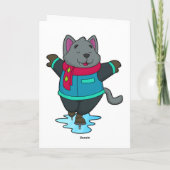 Hunde bei Ice Skaten mit Ice Skate & Scarf Karte (Rückseite)