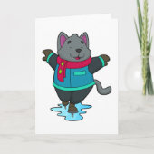 Hunde bei Ice Skaten mit Ice Skate & Scarf Karte (Vorderseite)