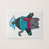 Hunde bei Ice Skaten mit Ice Skate & Scarf Puzzle (Horizontal)