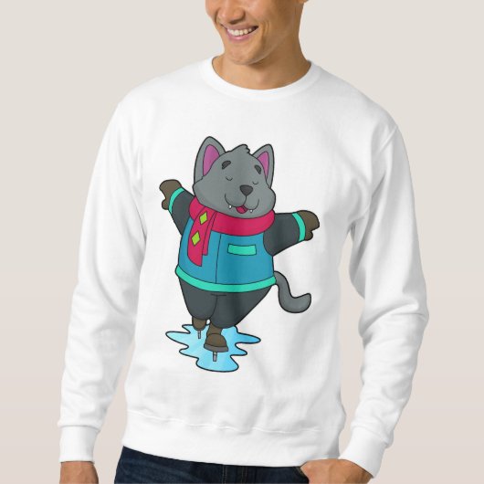 Hunde bei Ice Skaten mit Ice Skate & Scarf Sweatshirt (Vorderseite)