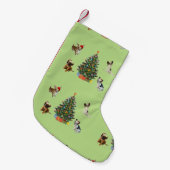 Hunde bei Weihnachtsmannmützen Kleiner Weihnachtsstrumpf (Vorderansicht (hängend))