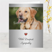 Hunde Beileid Diamantherz | Personalisiere Karte (Gelbe Blume)