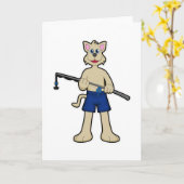 Hunde beim Angeln mit Angelrute & Fisch Karte (Gelbe Blume)