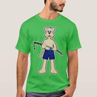 Hunde beim Angeln mit Angelrute Fisch T-Shirt