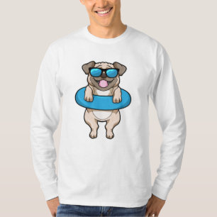 Hunde beim Baden mit Schwimmring & Sonnenbrille T-Shirt