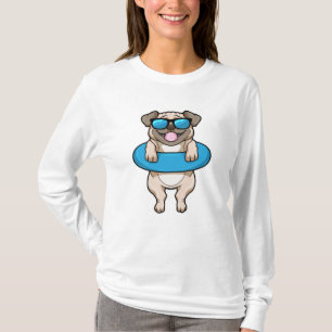 Hunde beim Baden mit Schwimmring & Sonnenbrille T-Shirt