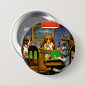 Hunde beim Pokern Button (Vorne & Hinten)