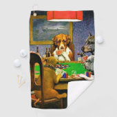 Hunde beim Pokern Golfhandtuch (Insitu)