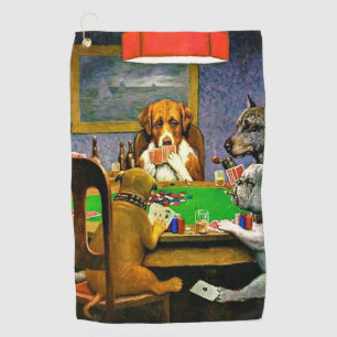 Hunde beim Pokern Golfhandtuch