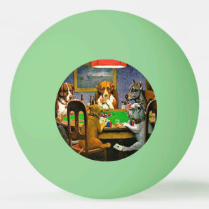 Hunde beim Pokern Tischtennisball