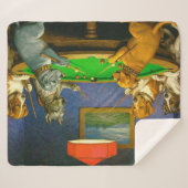 Hunde beim Snooker Billard Spaß Spoof Sherpadecke (Vorderseite (Horizontal))