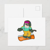 Hunde beim Snowboard Sports Postkarte (Vorne/Hinten)