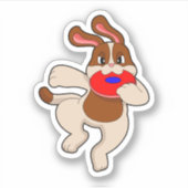 Hunde beim Spielen Aufkleber (Vorderseite)