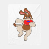 Hunde beim Spielen Fleecedecke (Vorderseite)