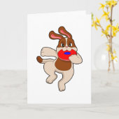 Hunde beim Spielen Karte (Gelbe Blume)