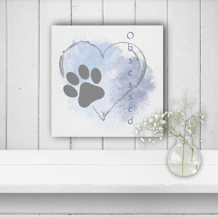 Hunde besessen Herz Blue Wasserfarben Leinwand Kun