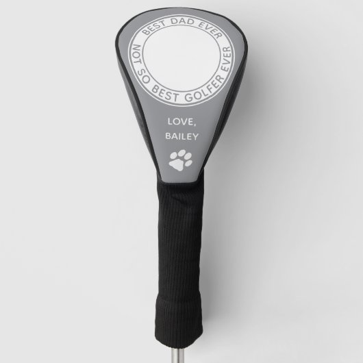 Hunde Bester Vater je Grau Funny Foto Golf Headcover (Vorderseite)
