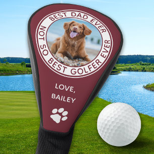 Hunde Bester Vater je Rot Weißes Foto Golf Headcover