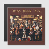 Hunde. Bier. Ja. Funny Dogs Magneteinladung (Vorne/Hinten)