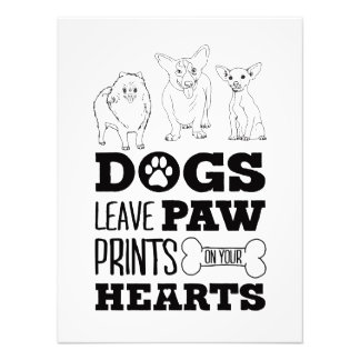 Hunde Blätter Paw Prints auf Ihrem Herzen Niedlich Fotodruck