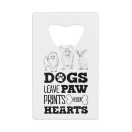Hunde Blätter Paw Prints auf Ihrem Herzen Niedlich Geldbeutel Flaschenöffner