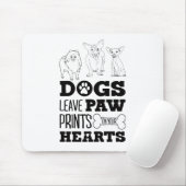 Hunde Blätter Paw Prints auf Ihrem Herzen Niedlich Mousepad (Mit Mouse)