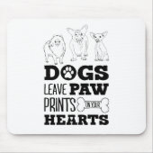 Hunde Blätter Paw Prints auf Ihrem Herzen Niedlich Mousepad (Vorne)