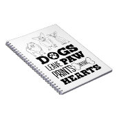 Hunde Blätter Paw Prints auf Ihrem Herzen Niedlich Notizblock (Rechte Seite)