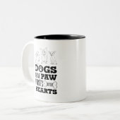 Hunde Blätter Paw Prints auf Ihrem Herzen Niedlich Zweifarbige Tasse (Vorderseite Links)