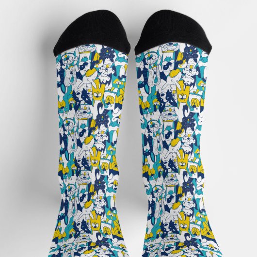 Hunde blau gelb socken (Oben)
