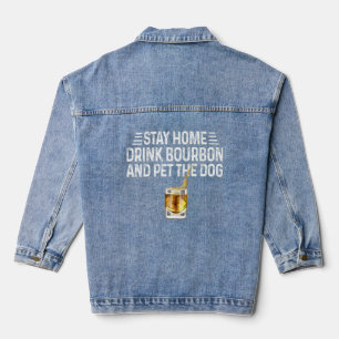 Hunde Bleibe Zuhause trinken Bourbon und füttern d Jeansjacke