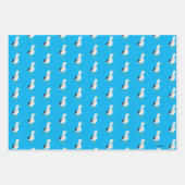 Hunde, Blume, Möwen, Kariertes Set von 3 Geschenkg Geschenkpapier Set (Vorderseite 3)