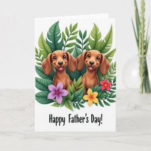 Hunde-Blumen-Vatertagskarte Karte