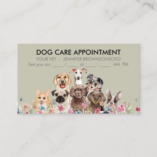 Hunde Boho Chic Verabredungen Beige Niedlich Visitenkarte (Vorderseite)