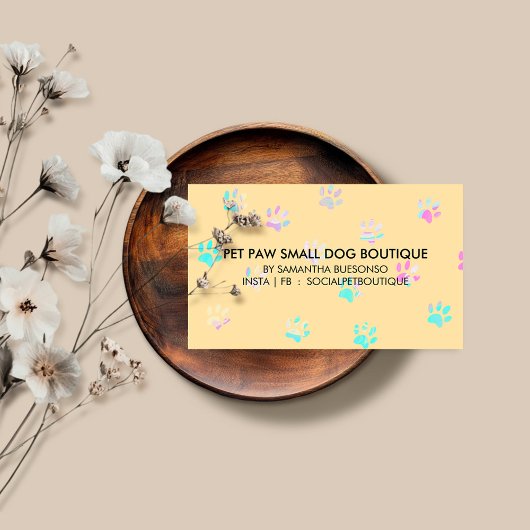Hunde Boutique Pet Grooming Design gelb Visitenkarte