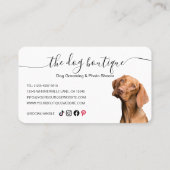 Hunde-Boutique-Visitenkarte Schwarz/Weiß Visitenkarte (Rückseite)