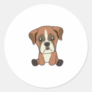 Hunde Boxer Welpe süße Hunde für Kinder Hundefreun Runder Aufkleber