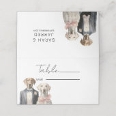 Hunde Braut & Groom Hochzeit Platzkarte (Außenseite Aufgefaltet)