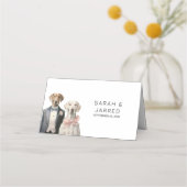 Hunde Braut & Groom Hochzeit Platzkarte (Rückseite)