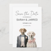 Hunde Braut & Groom Hochzeit Save The Date (Vorne/Hinten)