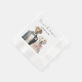 Hunde Braut & Groom Hochzeit Serviette (Ecke)