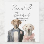Hunde Braut & Groom Hochzeit Weinetikett (Einzelnes Label)