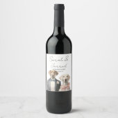 Hunde Braut & Groom Hochzeit Weinetikett (Vorderseite)
