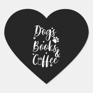 Hunde Bücher Coffe Hund Lover Buch Wurm Herz-Aufkleber