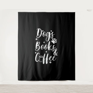 Hunde Bücher Coffe Hund Lover Buch Wurm Wandteppich