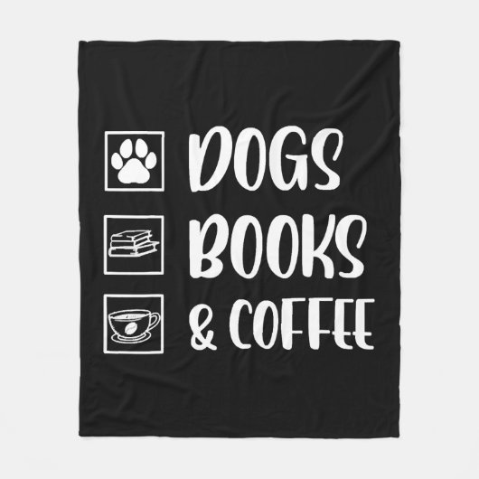 Hunde Bücher Kaffee Funny Dog Fleecedecke (Vorderseite)