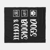 Hunde Bücher Kaffee Funny Dog Fleecedecke (Vorderseite (Horizontal))