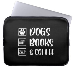 Hunde Bücher Kaffee Funny Dog Laptopschutzhülle