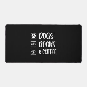 Hunde Bücher Kaffee Funny Dog Schreibtischunterlage