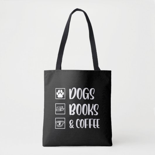Hunde Bücher Kaffee Funny Dog Tasche (Vorderseite)